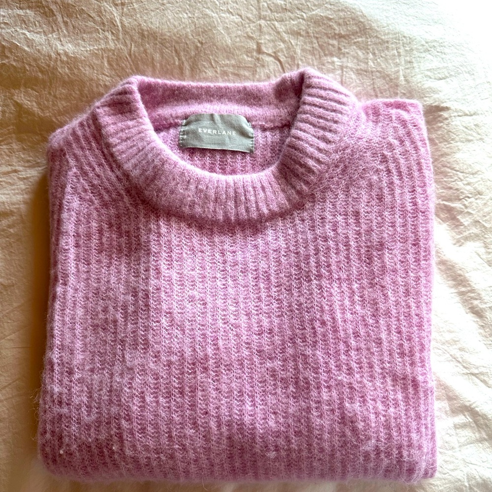 Everlane alpaca wool crewneck sweater in lilac